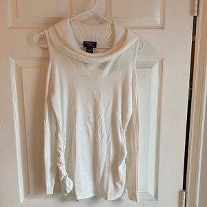 Hooked Up by IOT Cream Cowl Neck Sweater